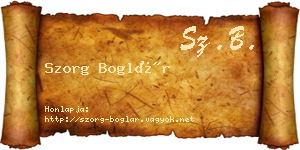 Szorg Boglár névjegykártya